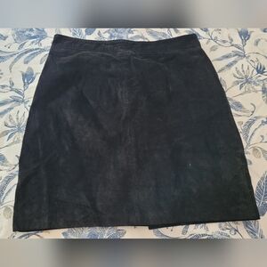 Vintage Black Suede Miniskirt